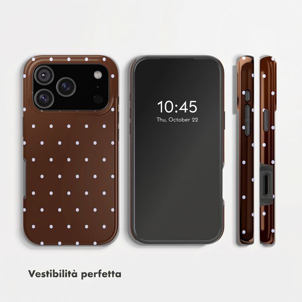 Selencia Cover Posteriore Vivid Apple iPhone 17 Pro Max - Happy Dots Chocolate
