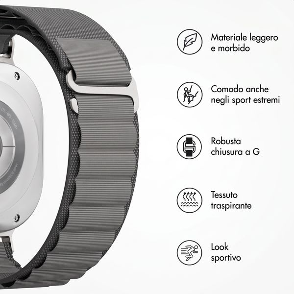 Accezz Cinturino in nylon Alpine Samsung Galaxy Watch Ultra 2 (2026) / Ultra (2024/2025) - Dark Grey
