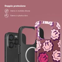 Selencia Cover posteriore Vivid con MagSafe Apple iPhone 15 Pro - Wavy Smiley Pink
