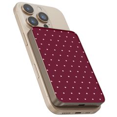 Selencia Vivid Powerbank 5.000 mAh - Draadloze Powerbank - Geschikt voor MagSafe en Qi - Desert Gold / Happy Dots Burgundy