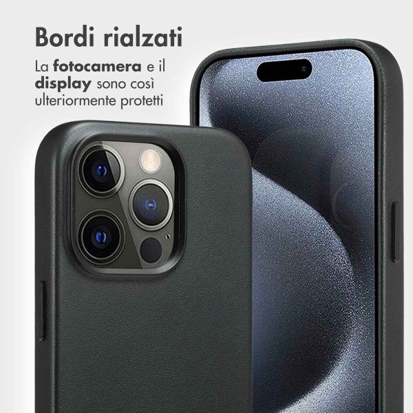 Accezz Cover in pelle 2 in 1 con MagSafe Apple iPhone 15 Pro - Onyx Black