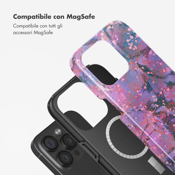 Selencia Cover posteriore Vivid con MagSafe Apple iPhone 15 Pro - Fresh Paint Flower Orange