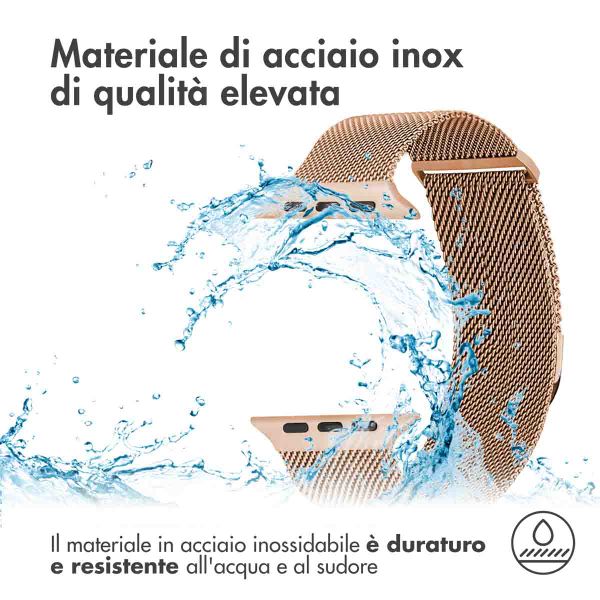 imoshion Cinturino milanese magnetico Apple Watch | 44/45/46/49 mm - Taglia S - Oro rosa