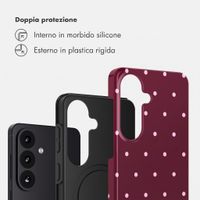 Selencia Cover posteriore Vivid con MagSafe Samsung Galaxy S26 FE - Happy Dots Burgundy