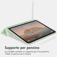 Accezz Cover a libro in silicone Smart Apple iPad Air 11 pollici (2026) M4 / (2025) M3 / (2024) M2 / Air 5 (2022) / Air 4 (2020) - Verde chiaro