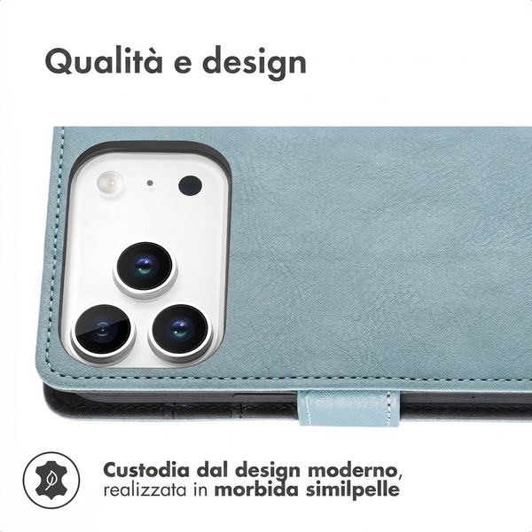 imoshion Cover a libro di Lusso Apple iPhone 18 Pro / 17 Pro - Azzurro
