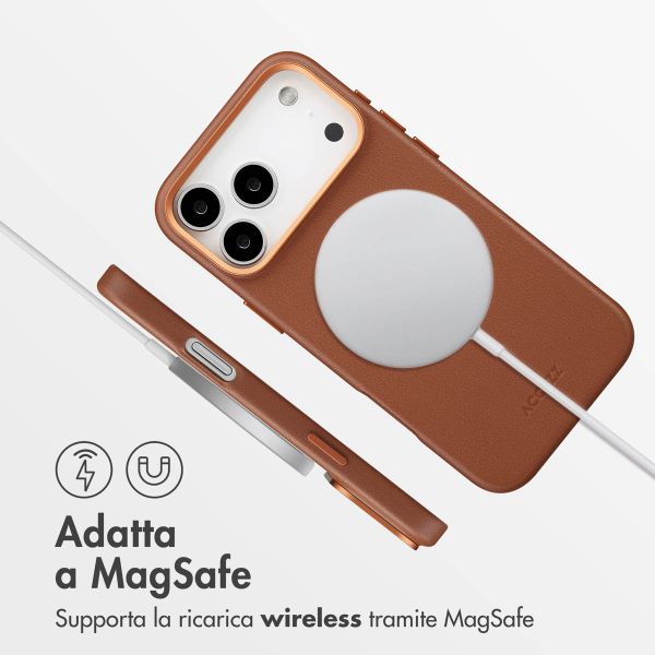 Accezz Cover in Pelle con MagSafe Apple iPhone 17 Pro Max - Sienna Brown