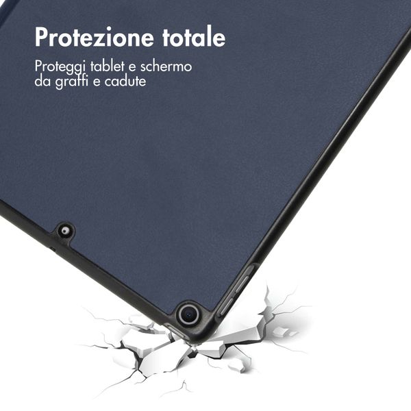 imoshion Cover a libro Trifold Apple iPad 9 (2021) 10.2 pollici / iPad 8 (2020) 10.2 pollici / iPad 7 (2019) 10.2 pollici - Blu scuro