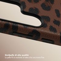 Selencia Cover Sabi Stampa pantera con MagSafe Samsung Galaxy S24 Ultra - Mocha Brown