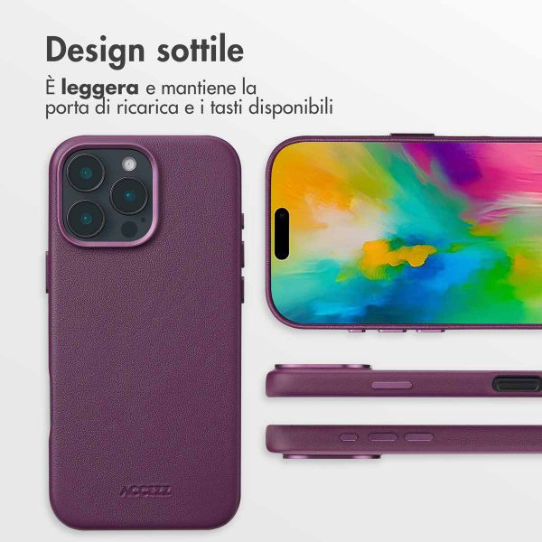 Accezz Cover in Pelle con MagSafe Apple iPhone 16 Pro Max - Heath Purple