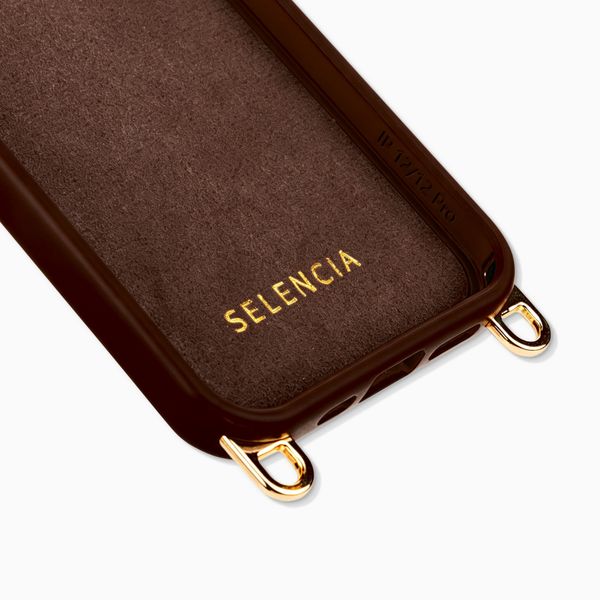 Selencia Cover posteriore Rivièra con MagSafe con ganci rimovibili iPhone 12 / 12 Pro - Choco Brown