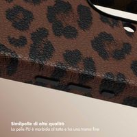 Selencia Cover Sabi Stampa pantera con MagSafe Apple iPhone 16 - Mocha Brown