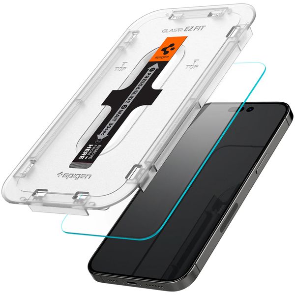 Spigen Vetro temperato GLAStR EZ Fit, confezione da 2 + Applicatore Apple iPhone 14 Pro