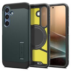 Spigen Cover Posteriore Corazzata Tough con MagSafe Samsung Galaxy S25 - Abyss Green