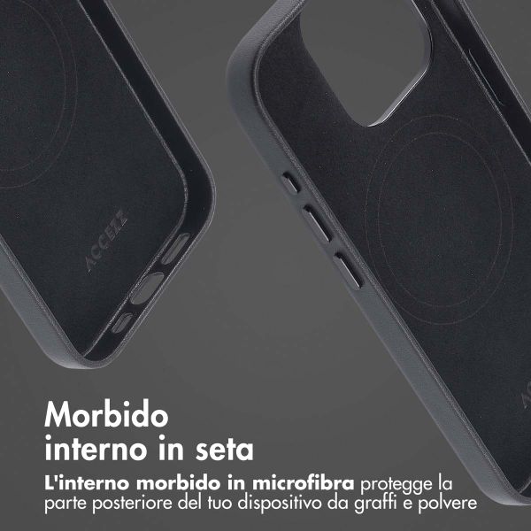 Accezz Cover in Pelle con MagSafe Apple iPhone 15 Pro - Onyx Black