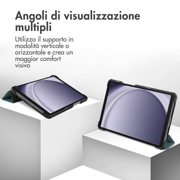 imoshion Cover a libro Trifold Samsung Galaxy Tab A11 / A9 8.7 pollici - Verde scuro