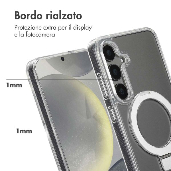Accezz Cover con anello e supporto con MagSafe Samsung Galaxy S24 Plus - Trasparente
