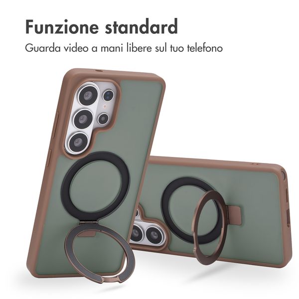 Accezz Cover con anello e supporto con MagSafe Samsung Galaxy S26 Ultra - Marrone