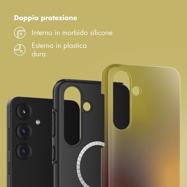 Selencia Cover posteriore Vivid con MagSafe Samsung Galaxy S25 - Gradient Olive Dust