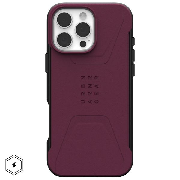 UAG Cover Posteriore Civilian con MagSafe Apple iPhone 16 Pro Max - Bordeaux