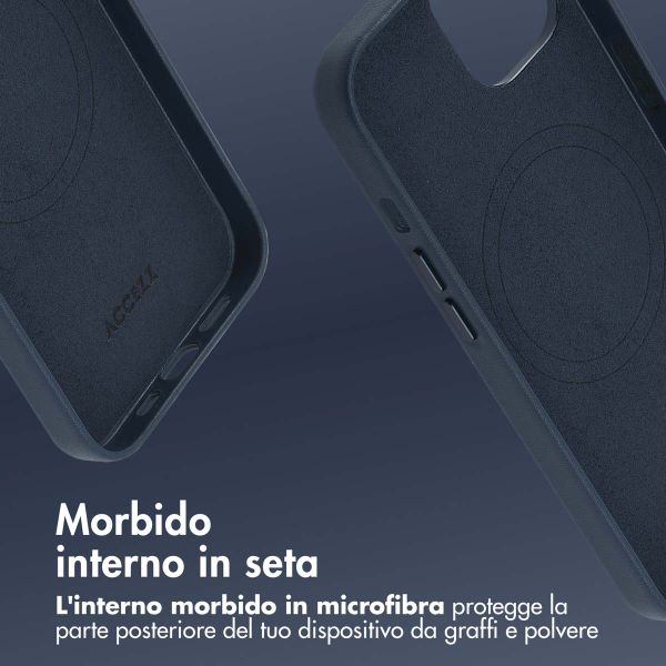 Accezz Cover in Pelle con MagSafe Apple iPhone 14 - Nightfall Blue