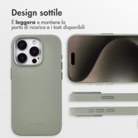 Accezz Cover in Pelle con MagSafe Apple iPhone 15 Pro - Light Grey