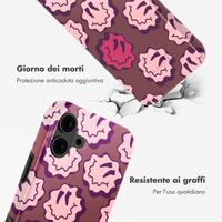 Selencia Cover posteriore Vivid con MagSafe Apple iPhone 16 - Wavy Smiley Pink
