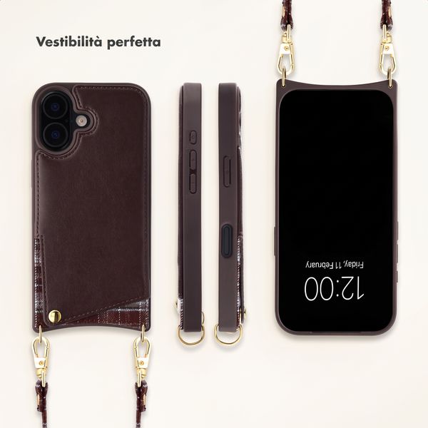 Selencia Cover per telefono Nova con cordino e portacarte Apple iPhone 17 - Checks