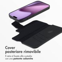 Accezz Cover in pelle 2 in 1 con MagSafe Apple iPhone 17 - Onyx Black