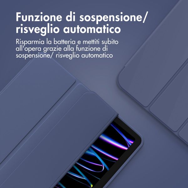 Accezz Cover a libro in silicone Smart Apple iPad Air 11 pollici (2026) M4 / (2025) M3 / (2024) M2 / Air 5 (2022) / Air 4 (2020) - Blu scuro