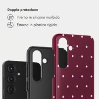 Selencia Cover Posteriore Vivid Samsung Galaxy S25 - Happy Dots Burgundy