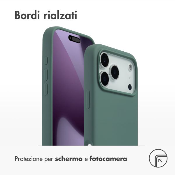 Accezz Cover in silicone liquido con MagSafe Apple iPhone 17 Pro Max - Verde scuro