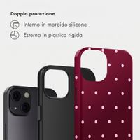 Selencia Cover Posteriore Vivid Apple iPhone 13 - Happy Dots Burgundy