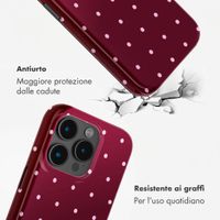 Selencia Cover Posteriore Vivid Apple iPhone 15 Pro - Happy Dots Burgundy