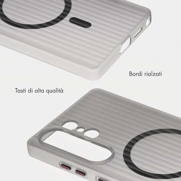 Accezz Cover Lite con MagSafe | Fluted | Samsung Galaxy S25 Ultra - Grigio