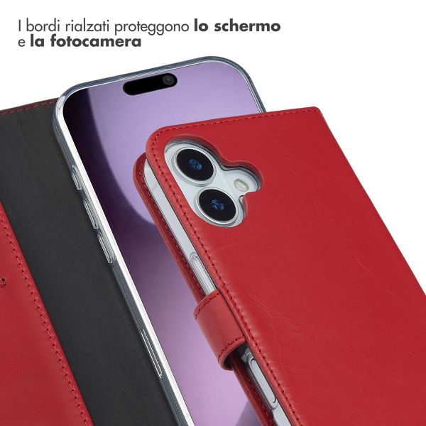 Selencia Cover a libro in vera pelle Apple iPhone 17 - Rosso