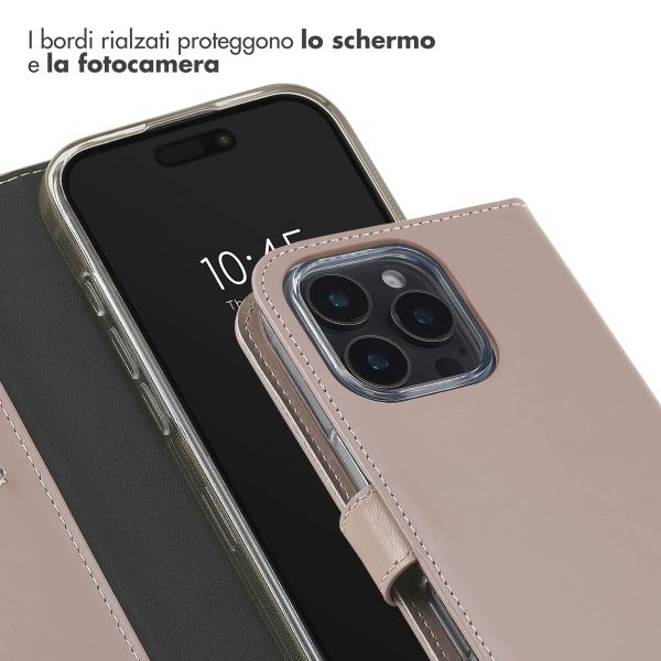 Selencia Cover a libro in vera pelle Apple iPhone 16 Pro Max - Dusty Pink