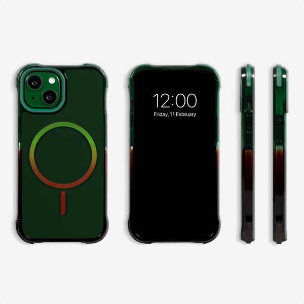 Selencia Cover MagSafe Gradient Apple iPhone 13 - Verde / Marrone
