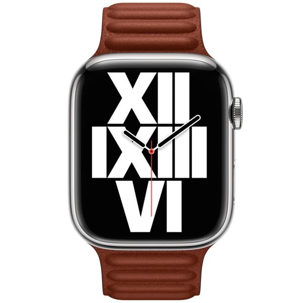 Apple Cinturino Leather Link Apple Watch | 44/45/46/49 mm - Taglia M/L - Umber