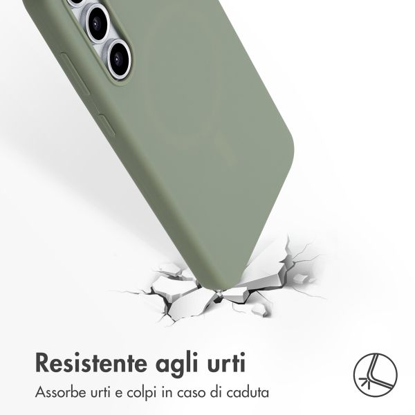 Accezz Cover in silicone liquido con MagSafe Samsung Galaxy S24 FE - Cooper Green
