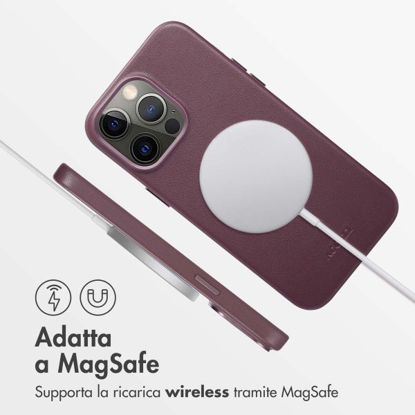 Accezz Cover in Pelle con MagSafe Apple iPhone 14 Pro Max - Heath Purple