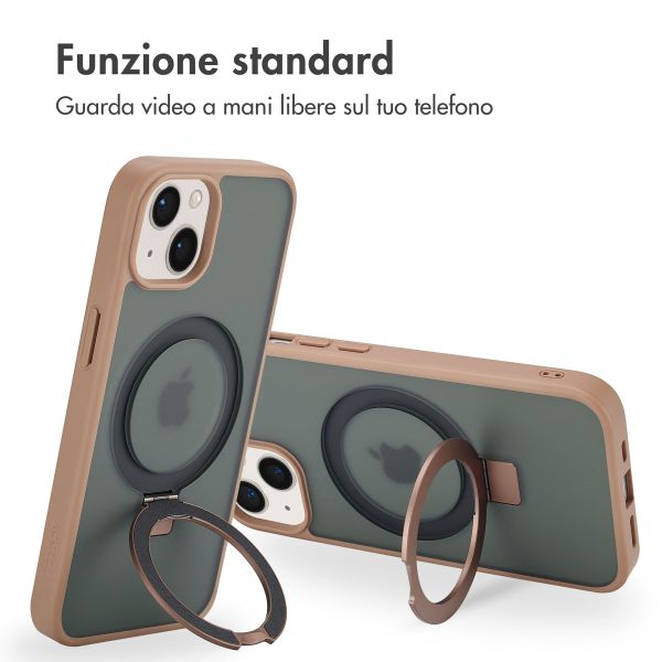 Accezz Cover con anello e supporto con MagSafe Apple iPhone 14 - Marrone