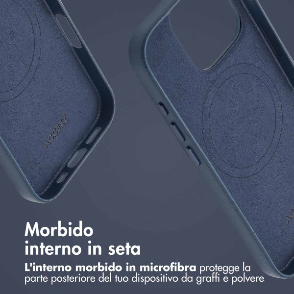 Accezz Cover in Pelle con MagSafe Apple iPhone 16 Pro - Nightfall Blue