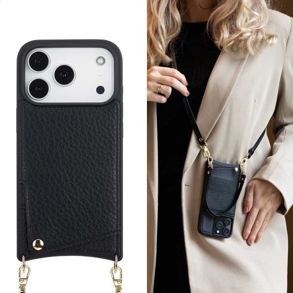 Selencia Cover per telefono Nova con cordino e portacarte Apple iPhone 17 Pro - Nero