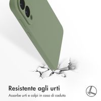 Accezz Cover in silicone liquido con MagSafe Samsung Galaxy S25 Edge - Cooper Green