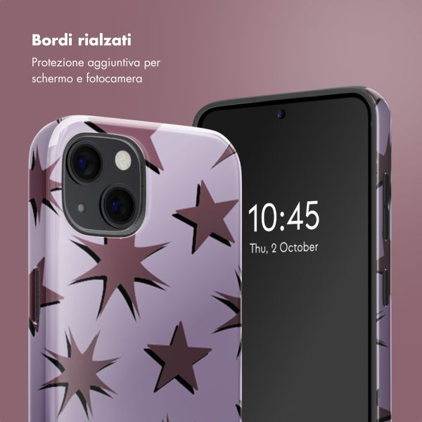 Selencia Cover posteriore Vivid con MagSafe Apple iPhone 13 - Stars Plum Lilac