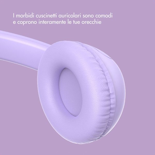imoshion Cuffie per bambini con filo - cavo AUX - limitatore di decibel - Lavender Lilac