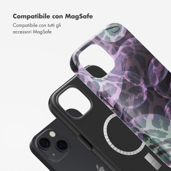 Selencia Cover posteriore Vivid con MagSafe Apple iPhone 13 - Leo Bubble Green