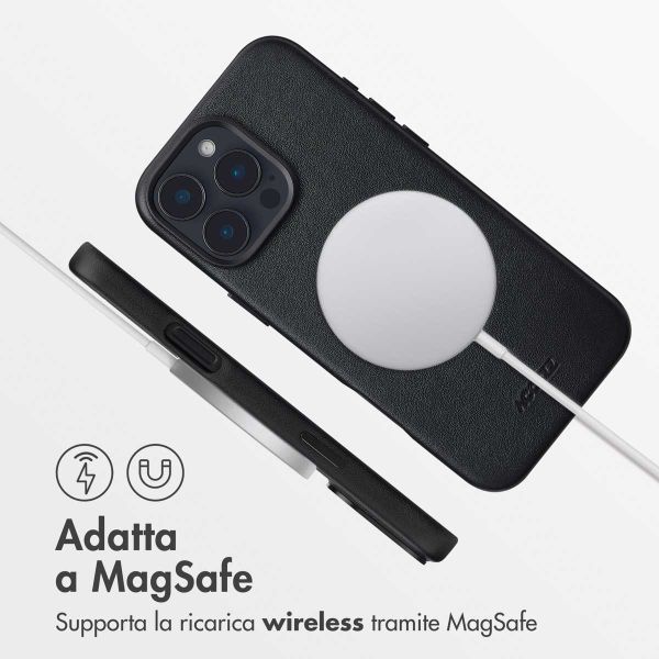 Accezz Cover in Pelle con MagSafe Apple iPhone 16 Pro Max - Onyx Black