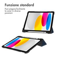 Accezz Libreria a tre ante robusta Apple iPad 11 (2025) 11 pollici A16 / iPad 10 (2022) 10.9 pollici - Blu scuro